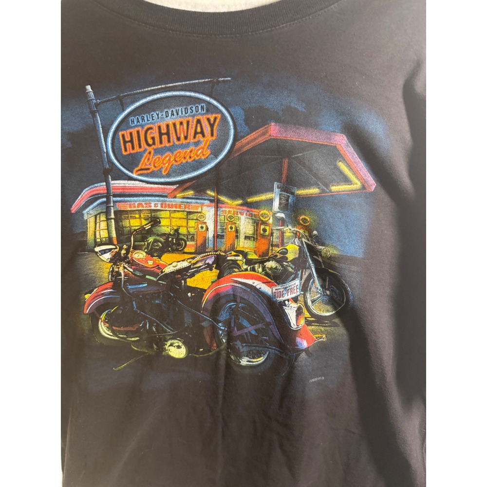 Harley Davidson Motown Detroit T-Shirt Mens Large Highway Legend Black USA Made